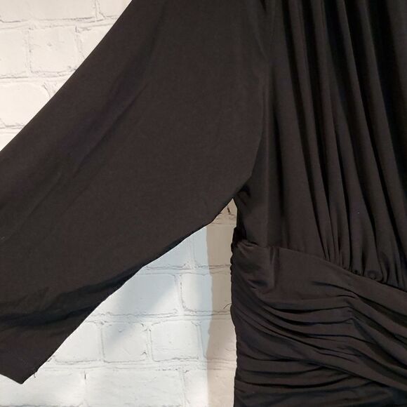 Vintage black women's plus size Clues Collections midi dress - Picture 5 of 10